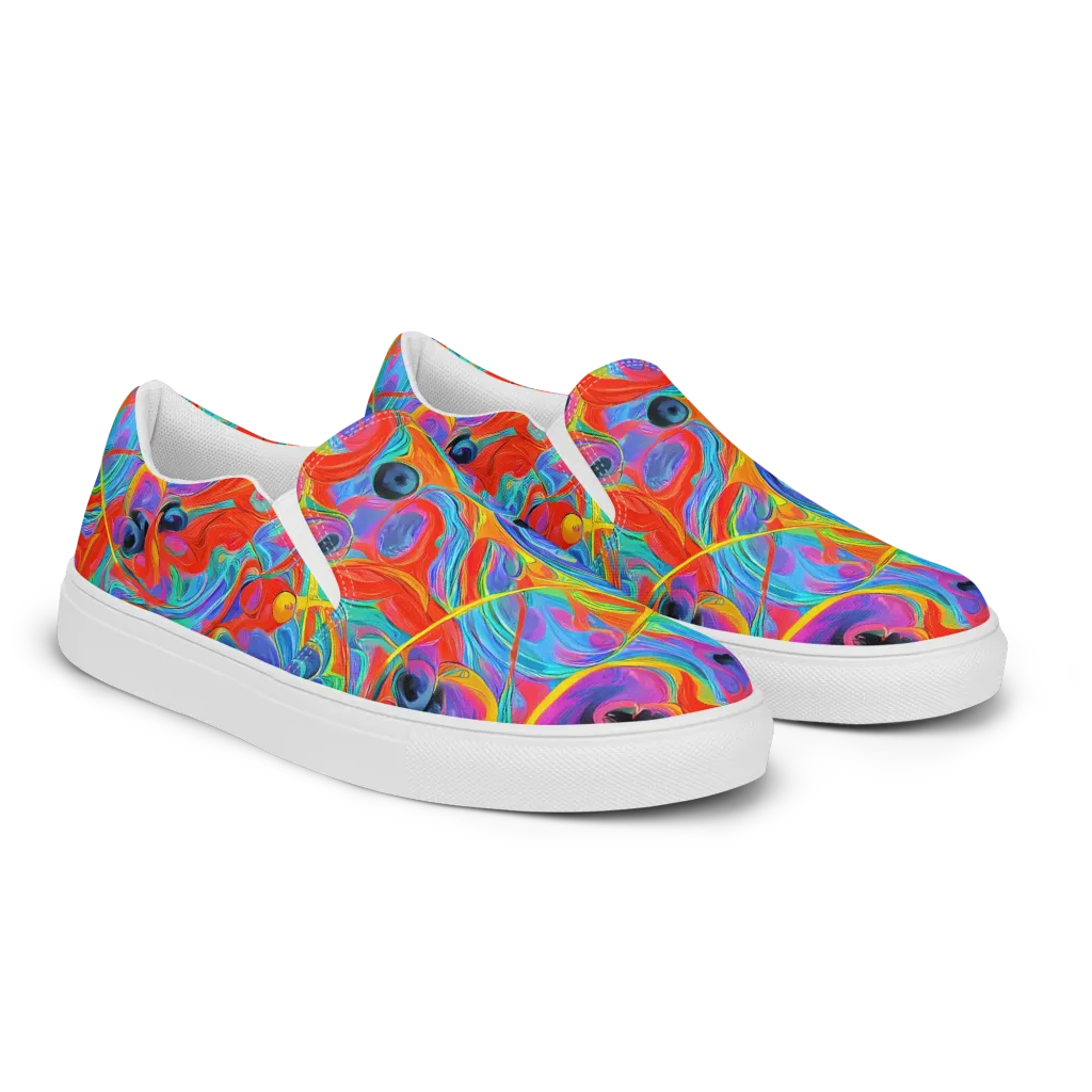 Electric Marbledream on Women's Slip-On Canvas Shoes — Right Front