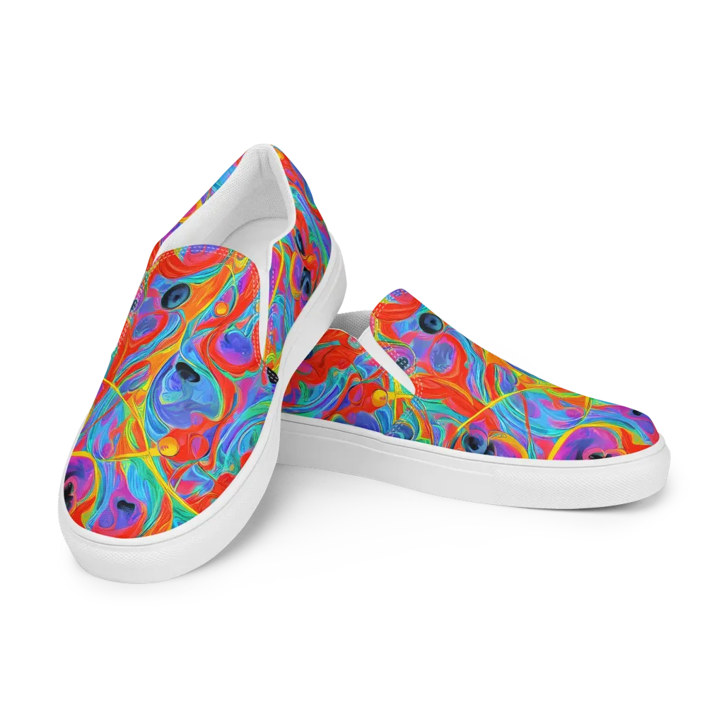 Electric Marbledream on Women's Slip-On Canvas Shoes — Left Front