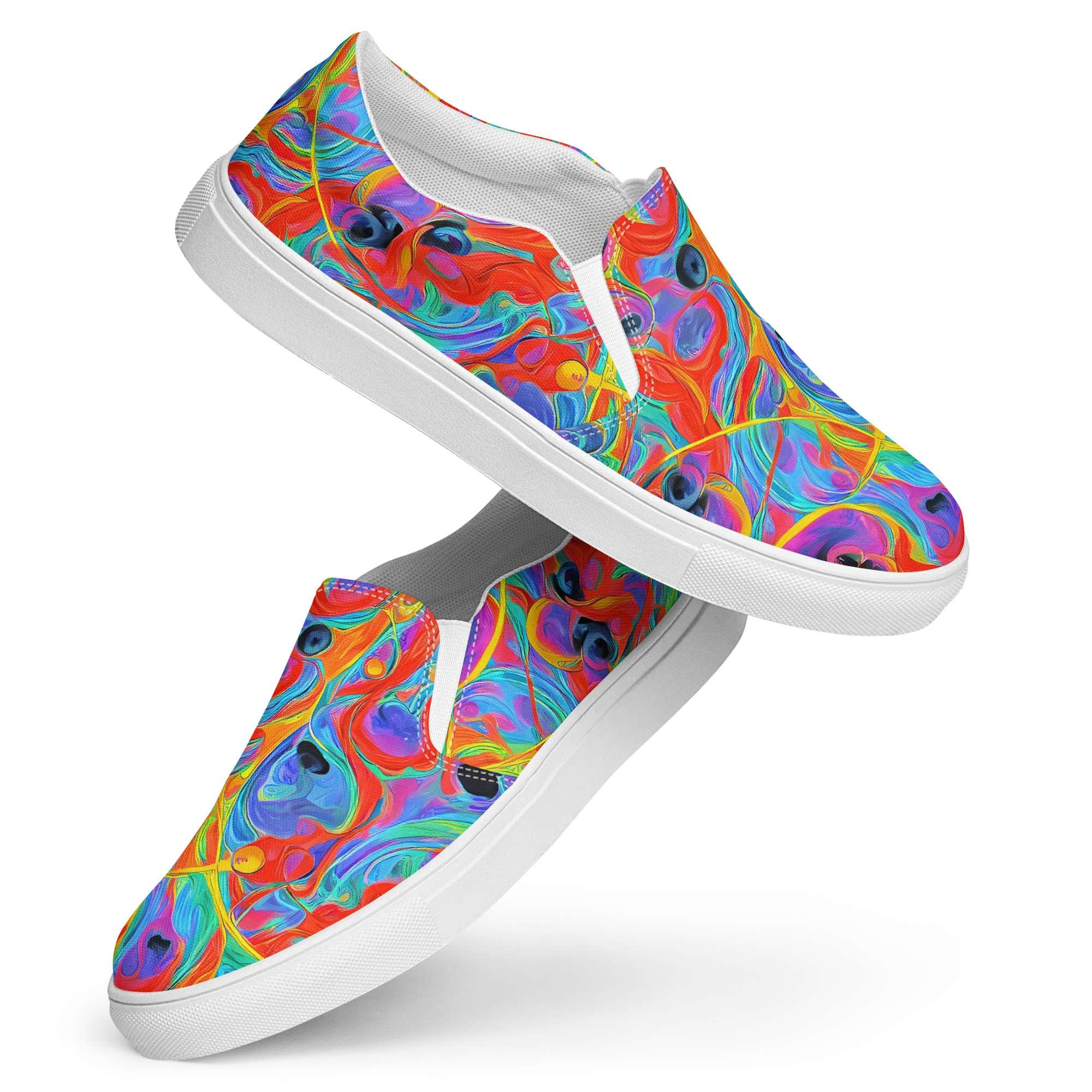 Electric Marbledream on Women's Slip-On Canvas Shoes — Front