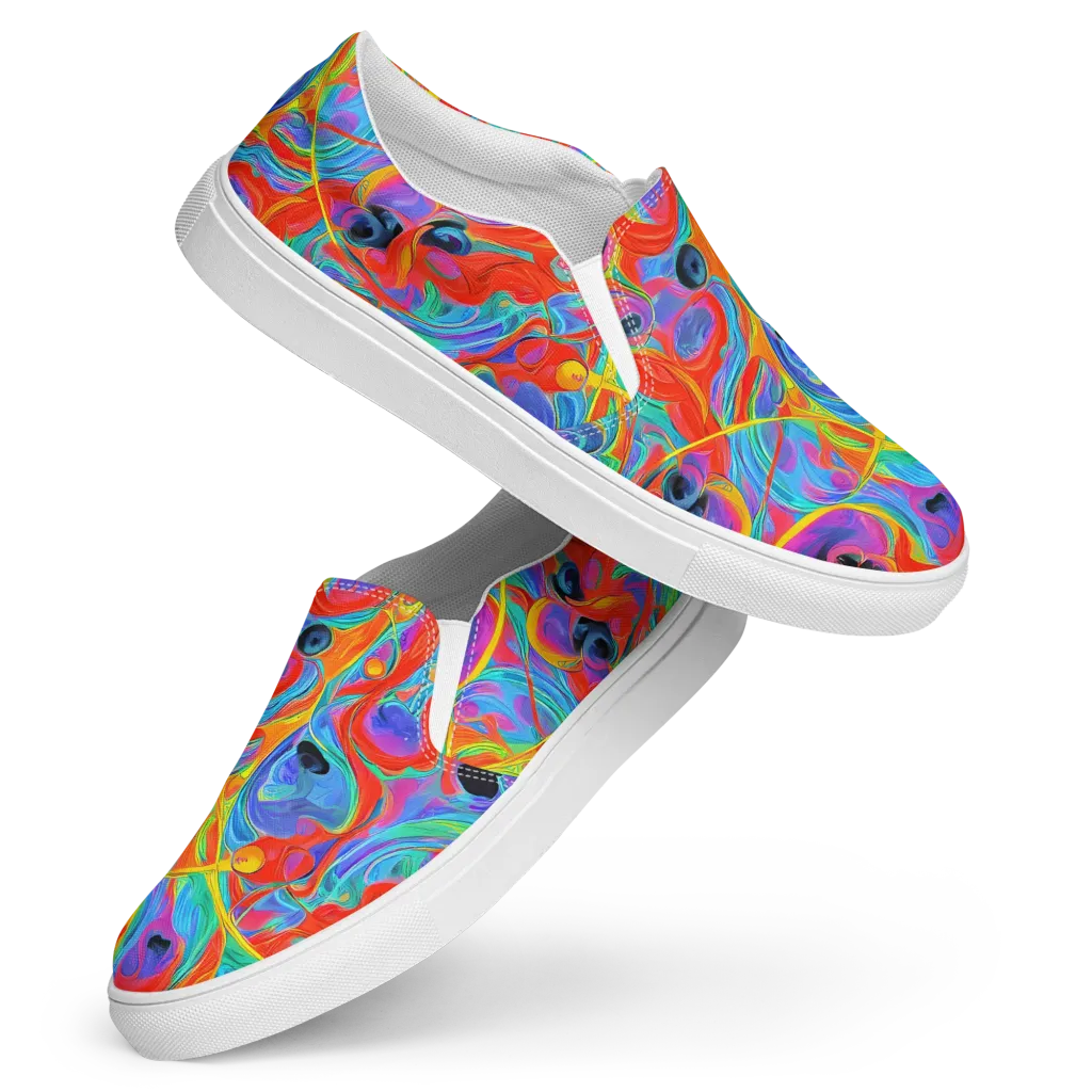 Electric Marbledream on Women's Slip-On Canvas Shoes — Front