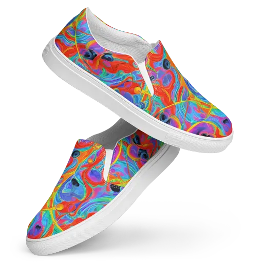 Electric Marbledream on a Women's Slip-On Canvas Shoes