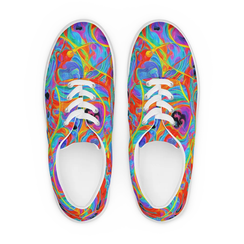 Electric Marbledream on Men's Lace-Up Canvas Shoes — Front