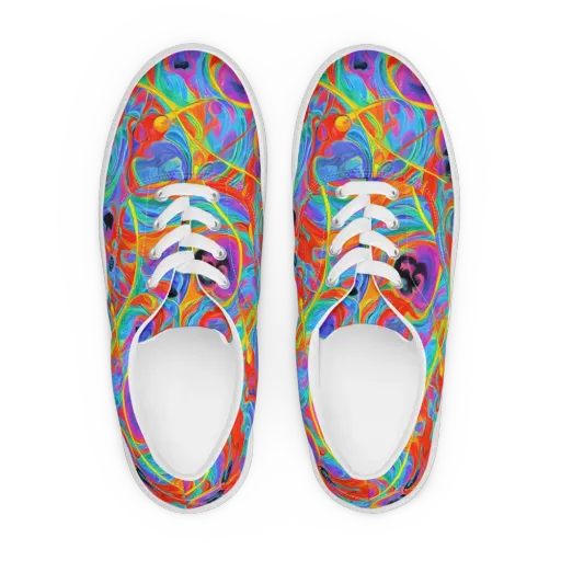 Electric Marbledream on a Men's Lace-Up Canvas Shoes
