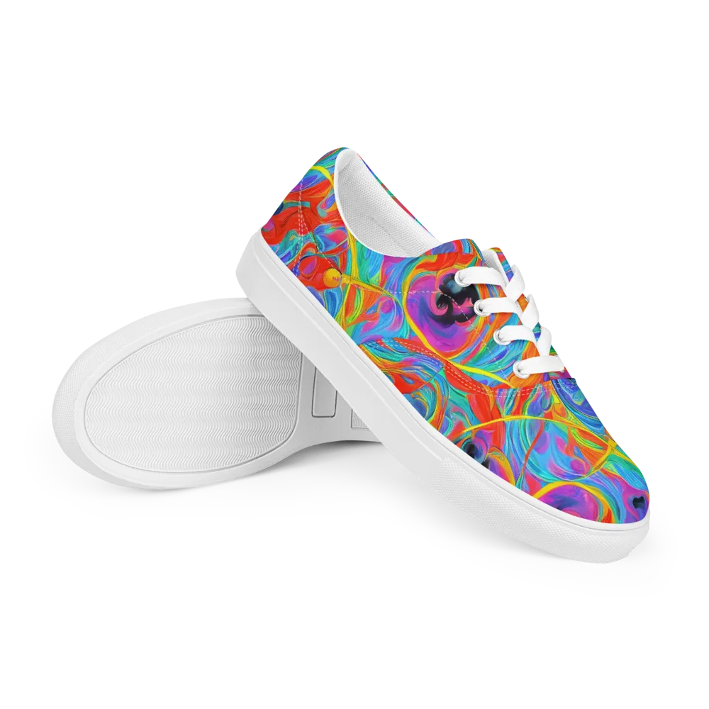 Electric Marbledream on Men's Lace-Up Canvas Shoes — Right Front