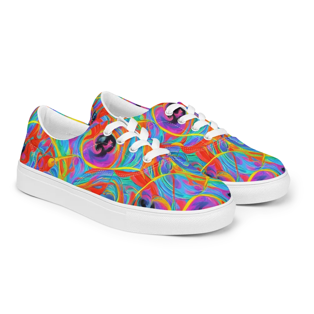 Electric Marbledream on Men's Lace-Up Canvas Shoes — Right Front