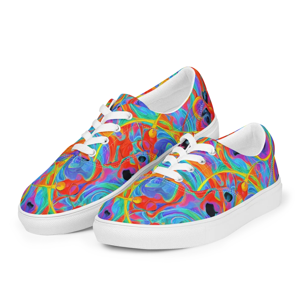 Electric Marbledream on Men's Lace-Up Canvas Shoes — Left Front