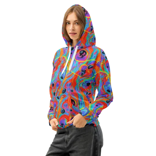 Electric Marbledream on a Cotton Hoodie