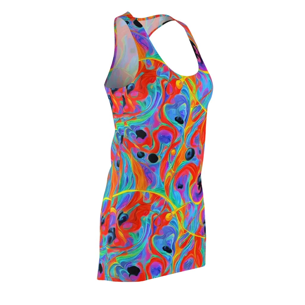 Electric Marbledream on Racerback Dress — Front Side