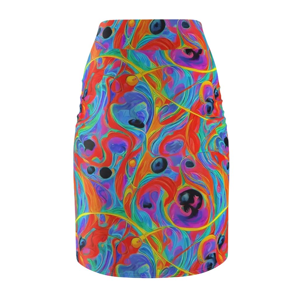 Electric Marbledream on Pencil Skirt — Back
