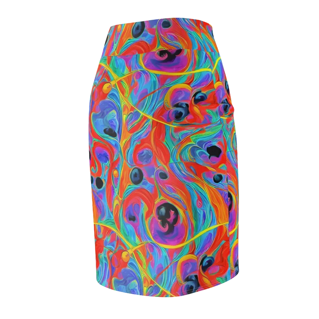 Electric Marbledream on Pencil Skirt — Back Side