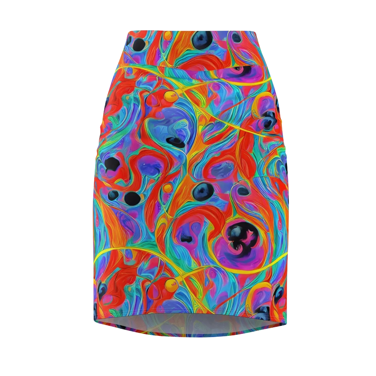 Electric Marbledream on Pencil Skirt — Front