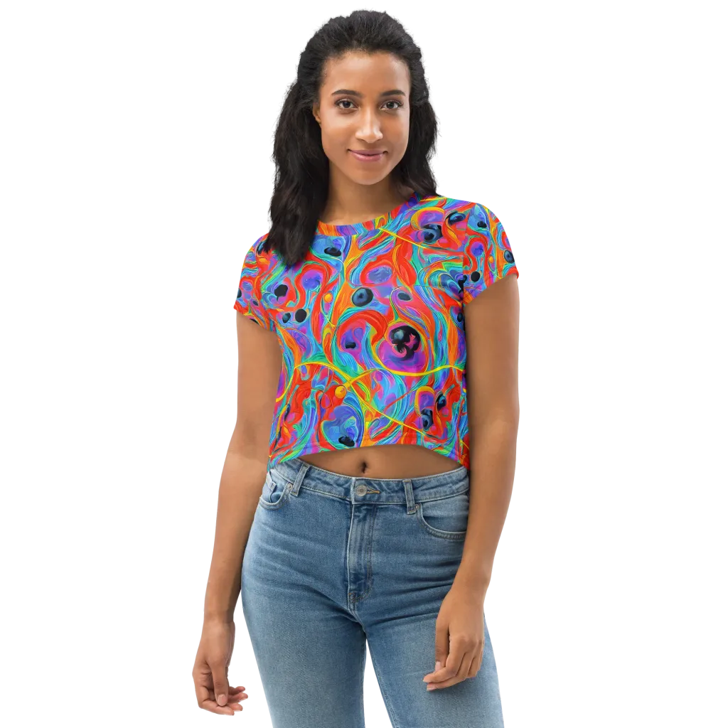 Electric Marbledream on Crop Tee — Front