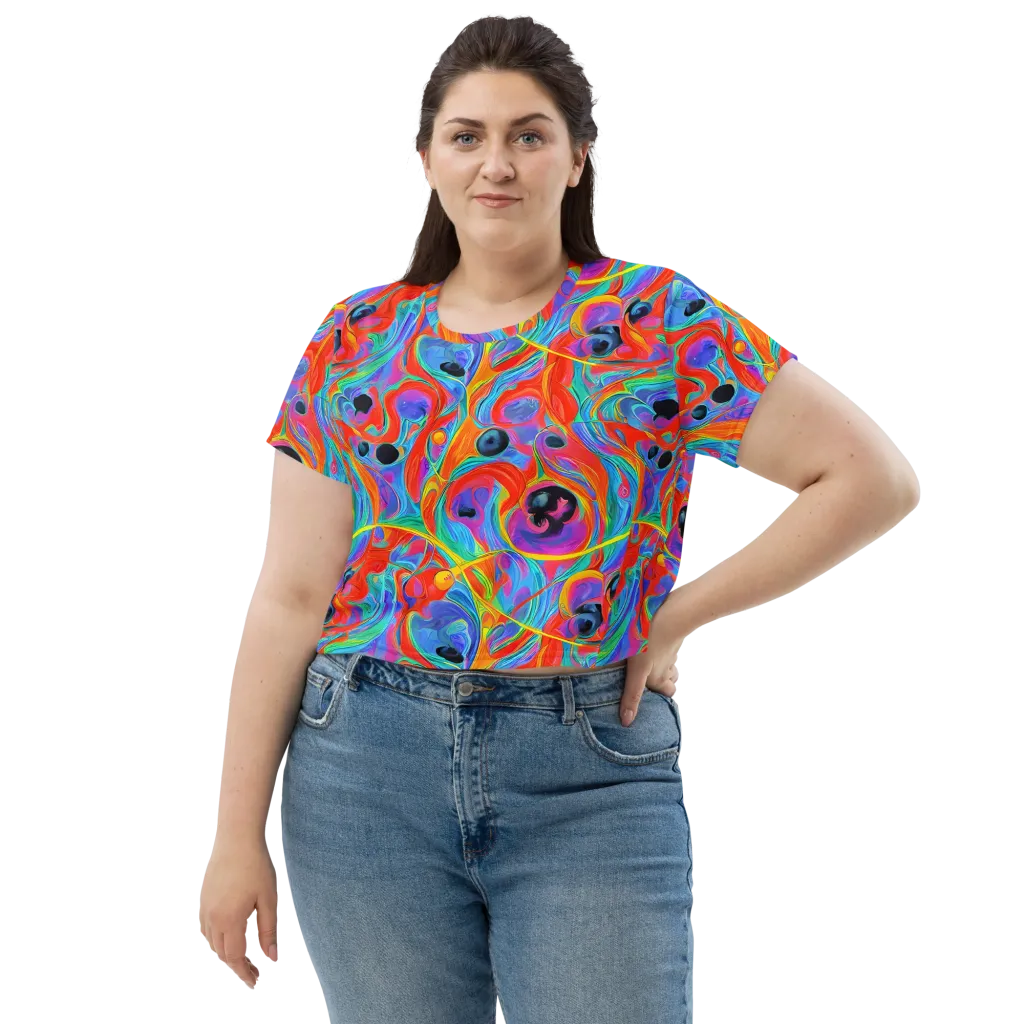 Electric Marbledream on Crop Tee — Front
