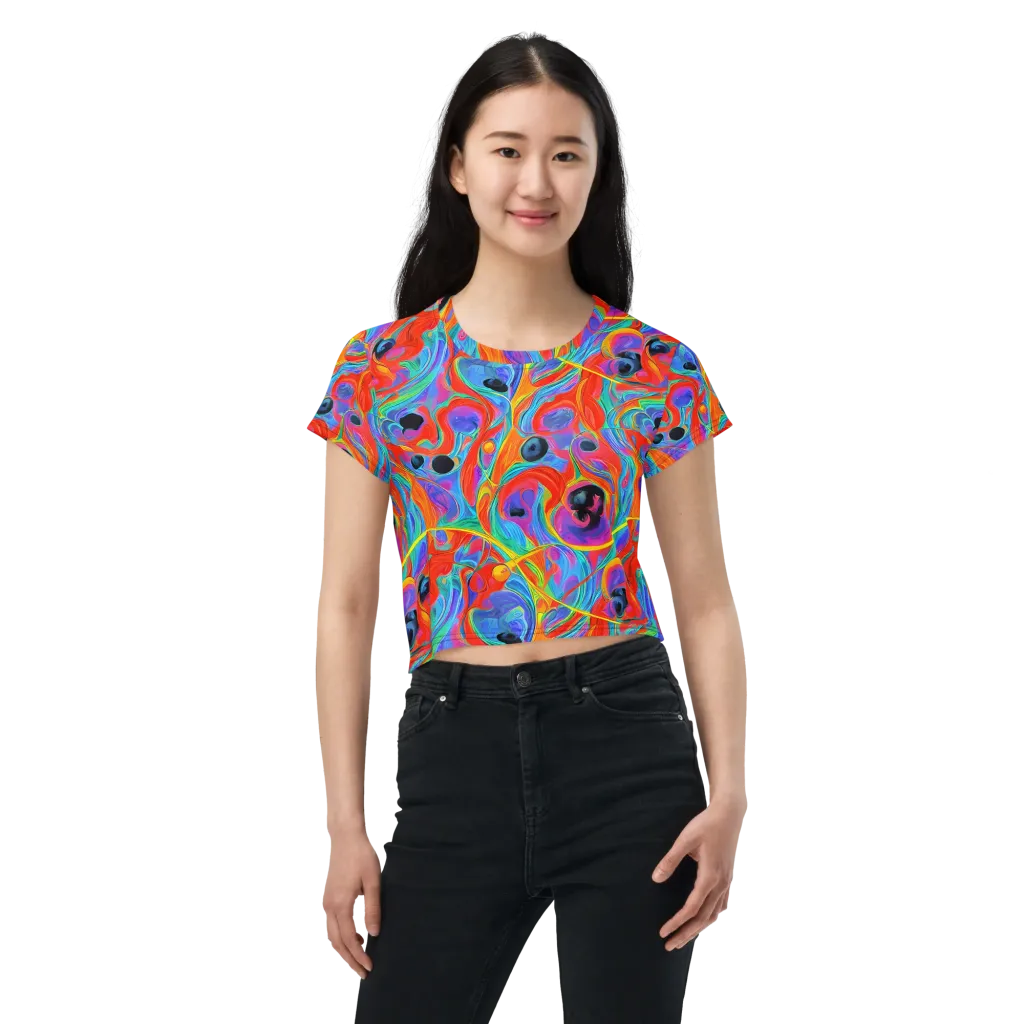 Electric Marbledream on Crop Tee — Front