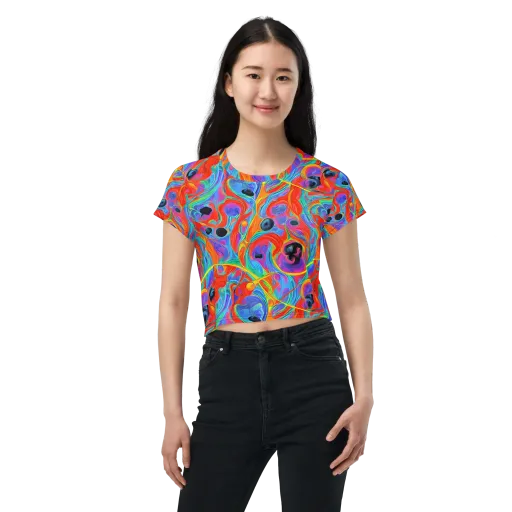Electric Marbledream on a Crop Tee