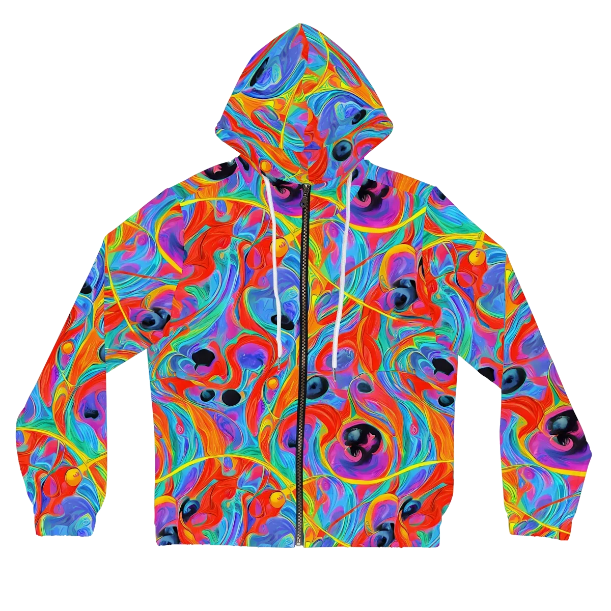 Electric Marbledream on Women's Full-Zip Hoodie — Front