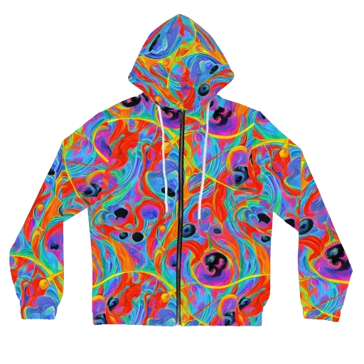 Electric Marbledream on a Women's Full-Zip Hoodie