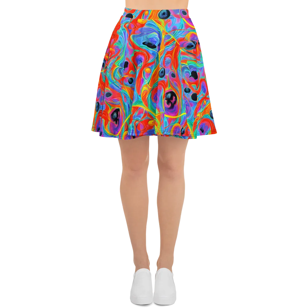 Electric Marbledream on Skater Skirt — Front