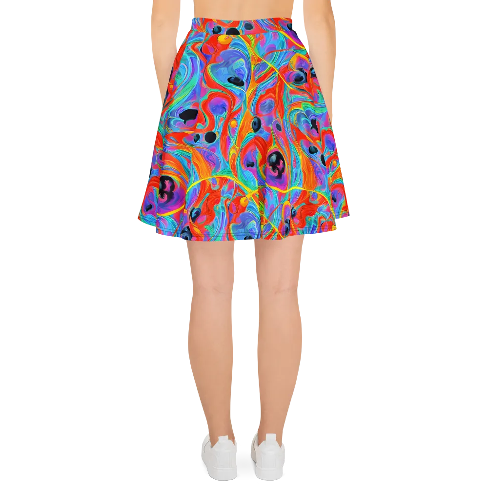 Electric Marbledream on Skater Skirt — Back