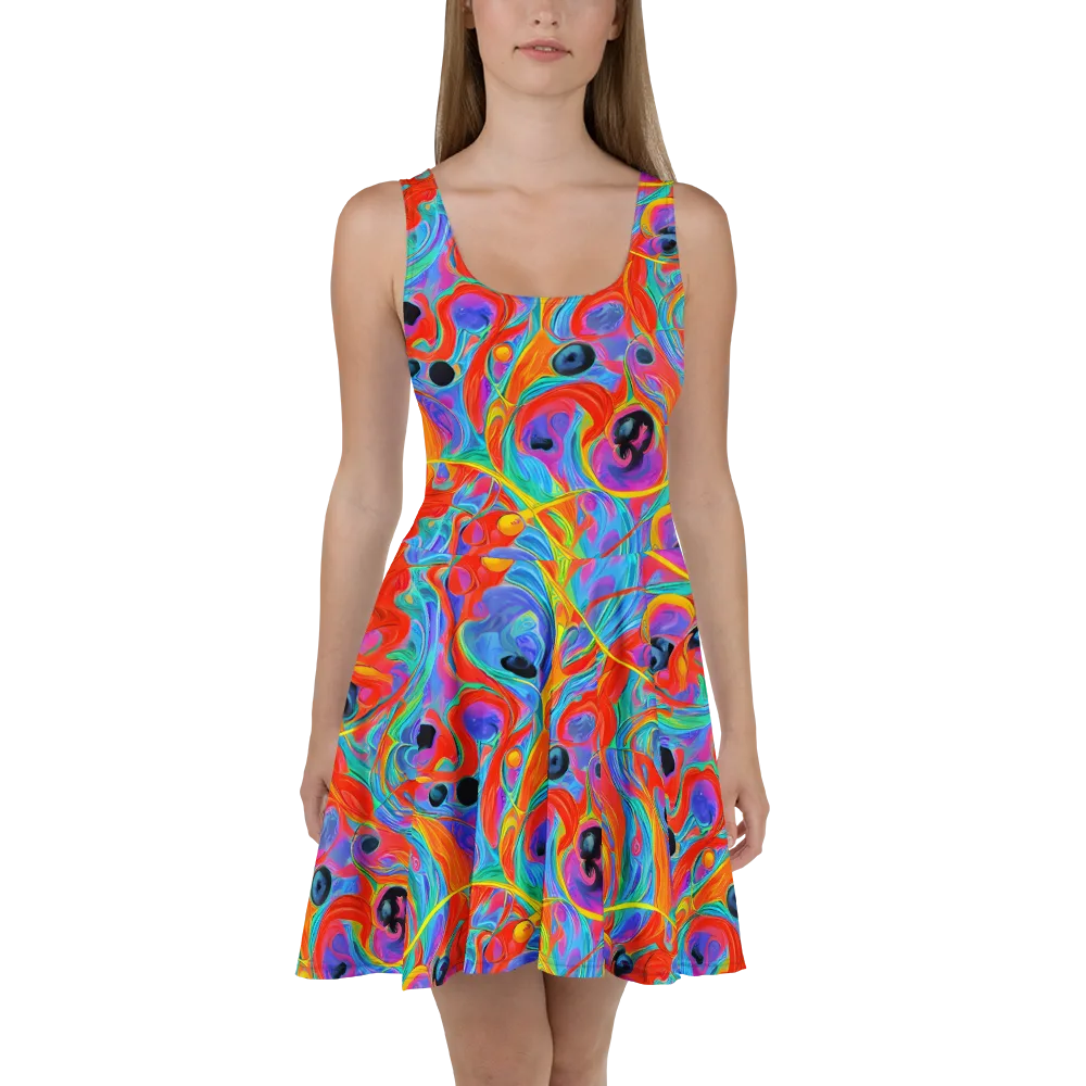 Electric Marbledream on Skater Dress — Front