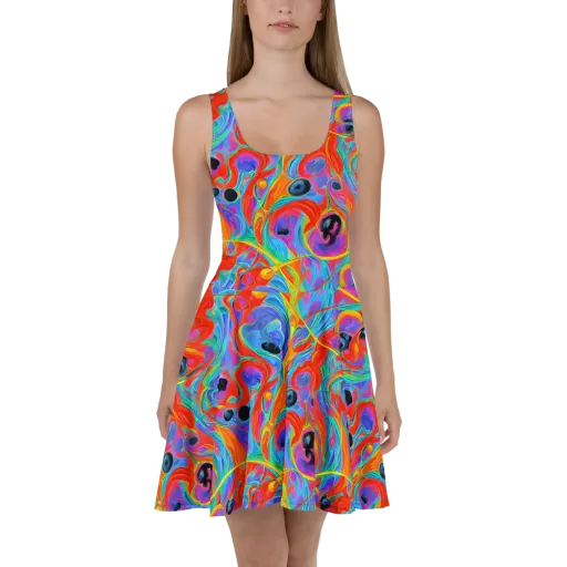 Electric Marbledream on a Skater Dress