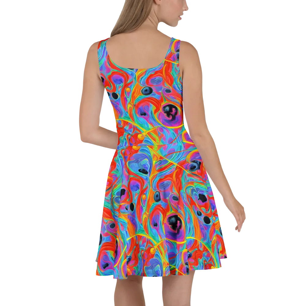 Electric Marbledream on Skater Dress — Back