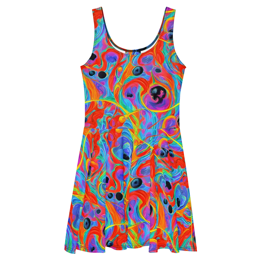 Electric Marbledream on Skater Dress — Front