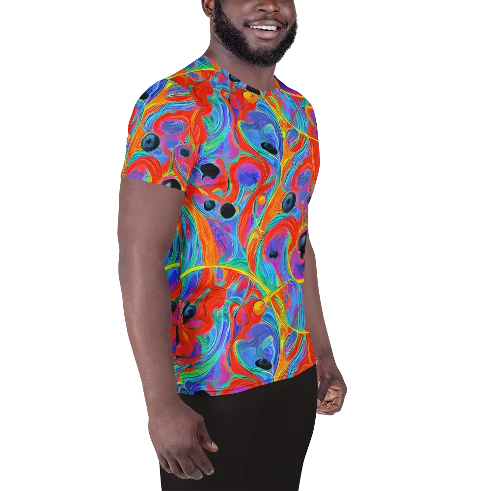 Electric Marbledream on Men's Athletic T-Shirt — Right