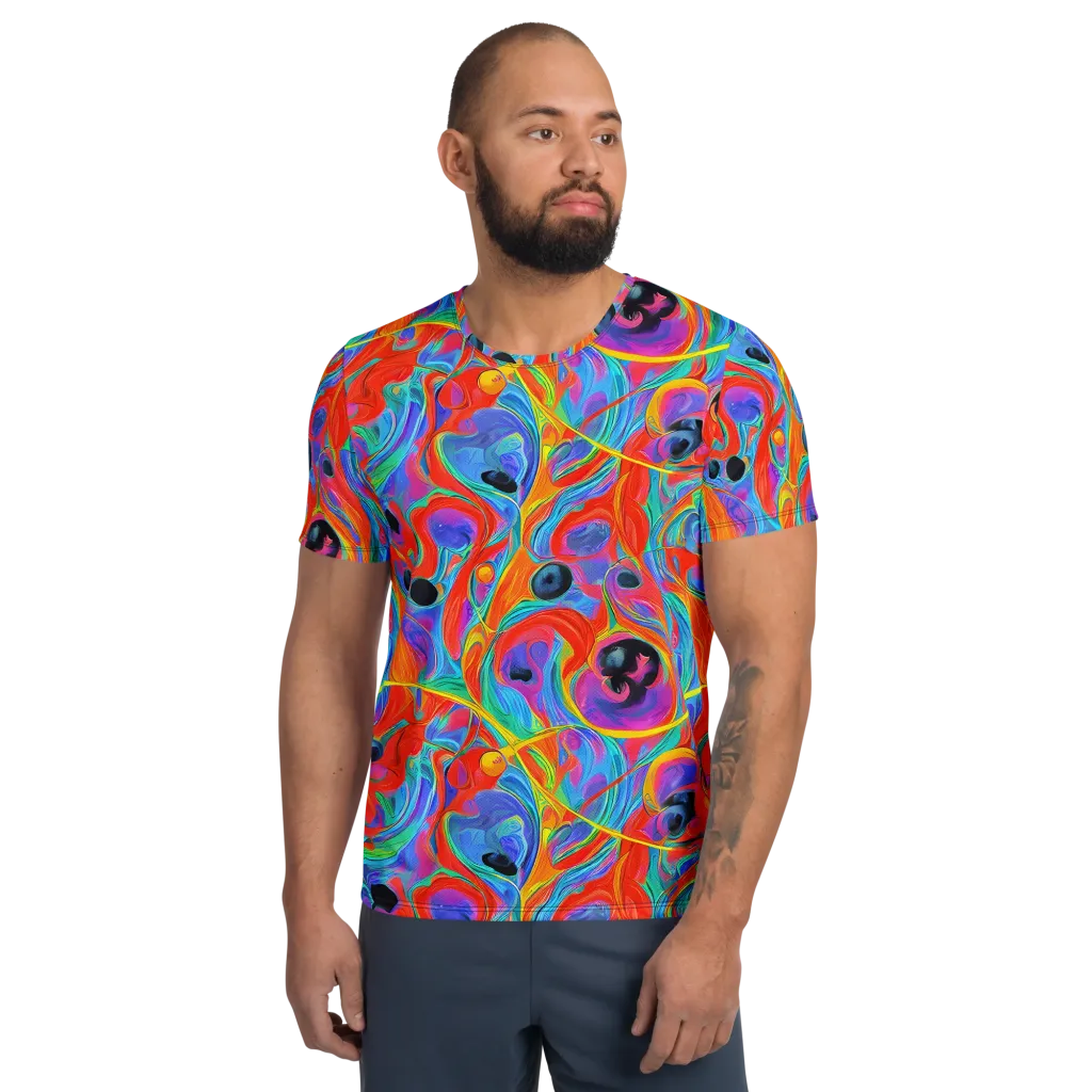 Electric Marbledream on Men's Athletic T-Shirt — Front