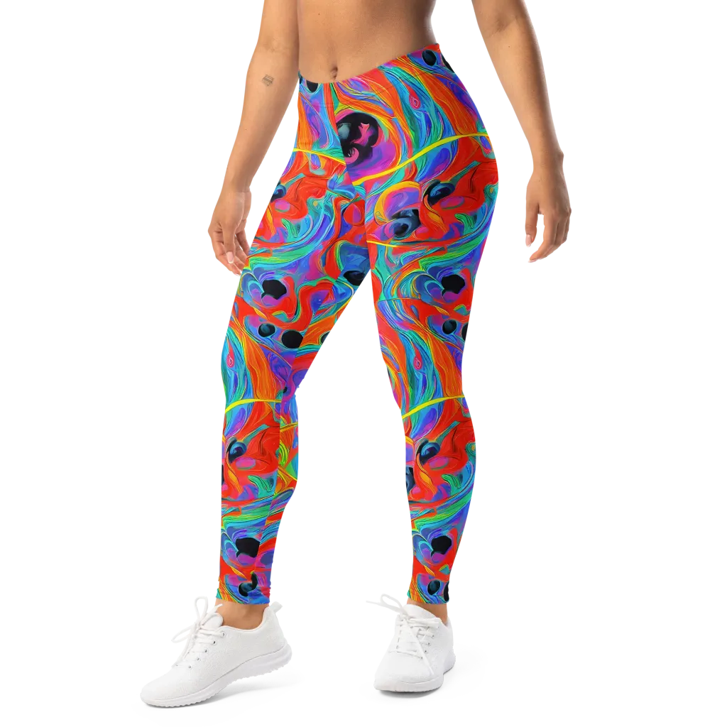 Electric Marbledream on Leggings — Left Front