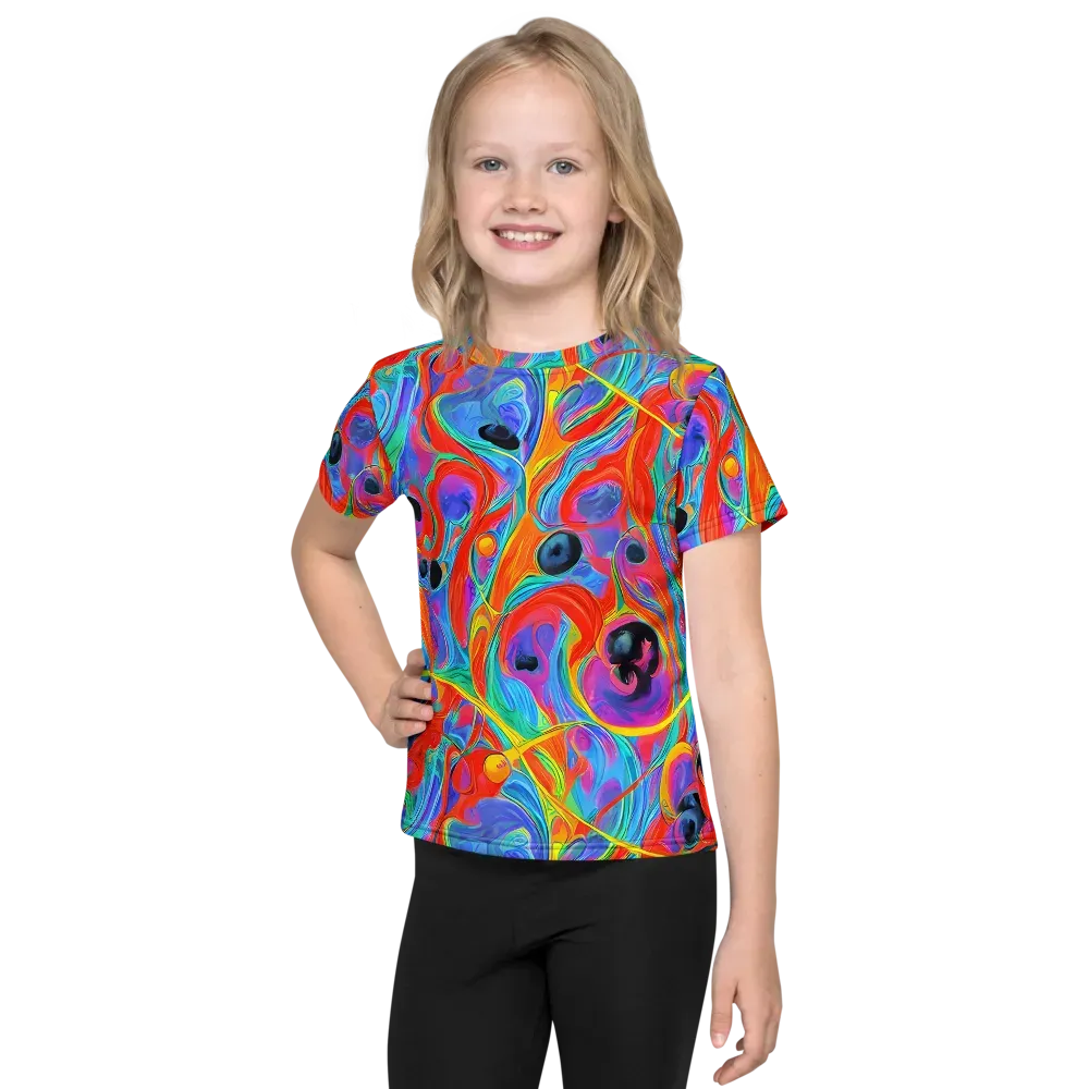 Electric Marbledream on Kids Crew Neck T-Shirt — Front