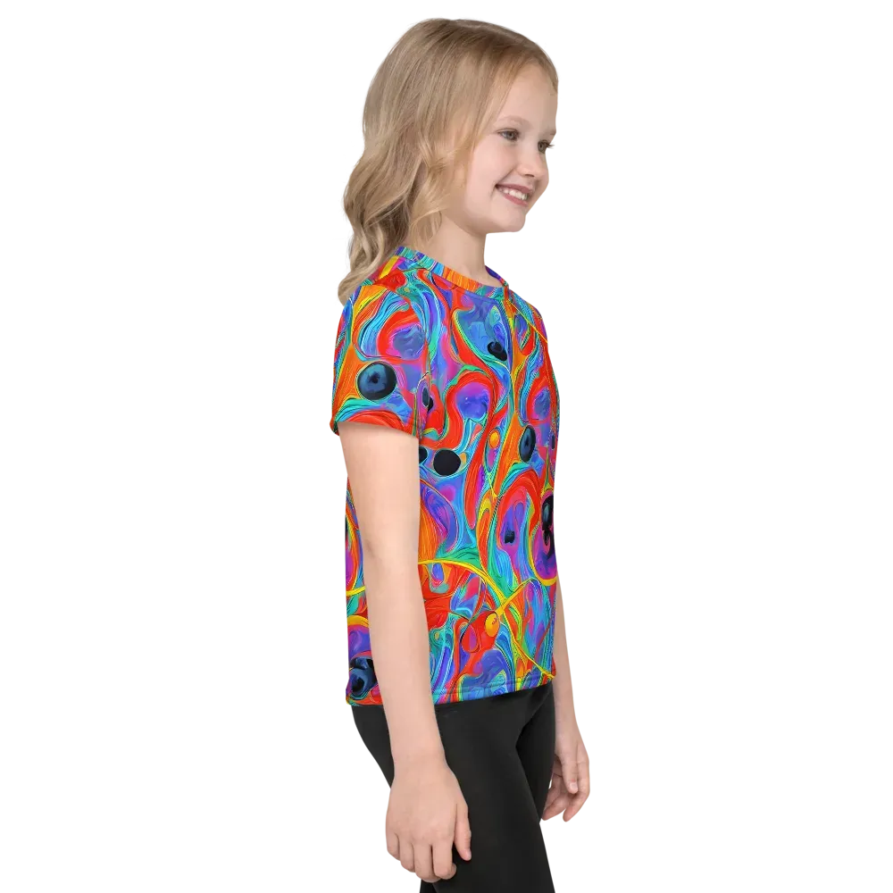 Electric Marbledream on Kids Crew Neck T-Shirt — Right
