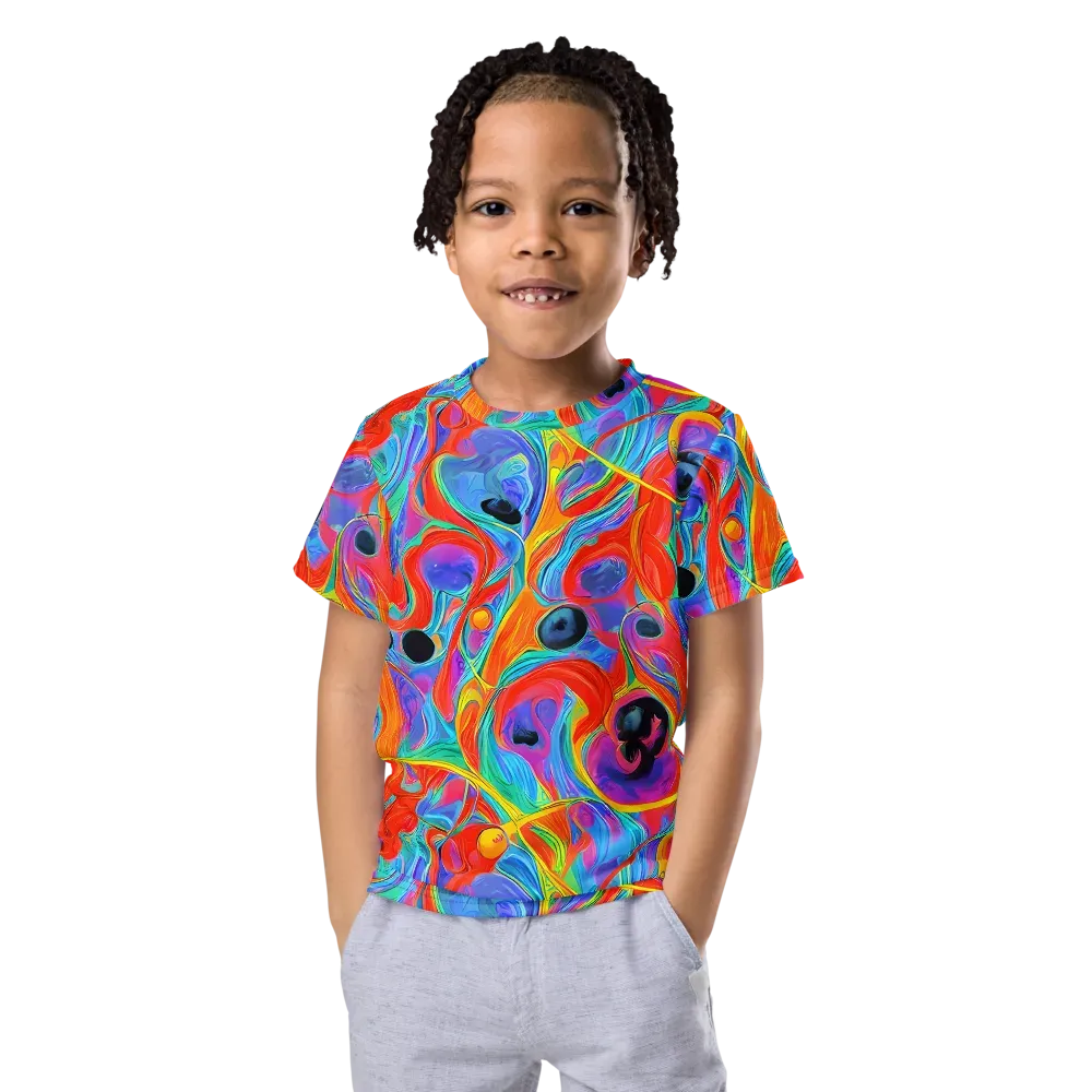 Electric Marbledream on Kids Crew Neck T-Shirt — Front