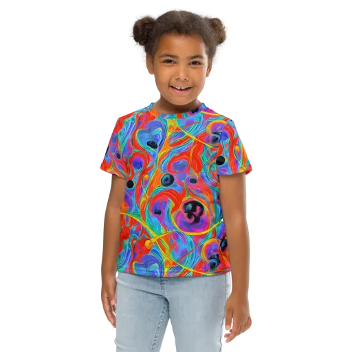 Electric Marbledream on a Kids Crew Neck T-Shirt