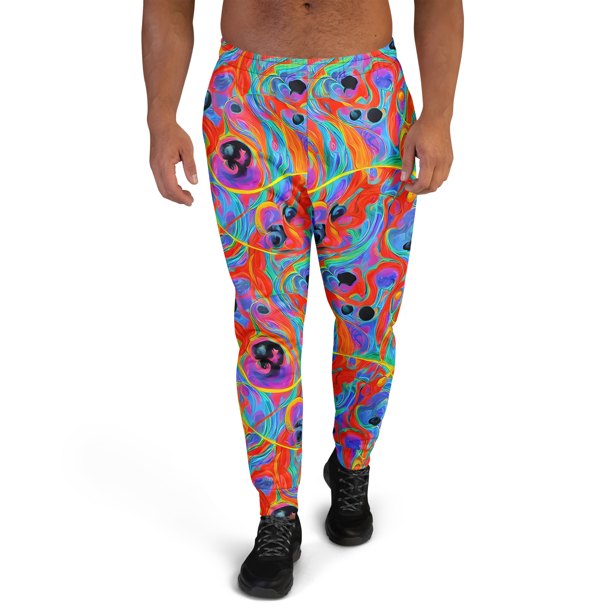 Electric Marbledream on Men's Joggers — Front