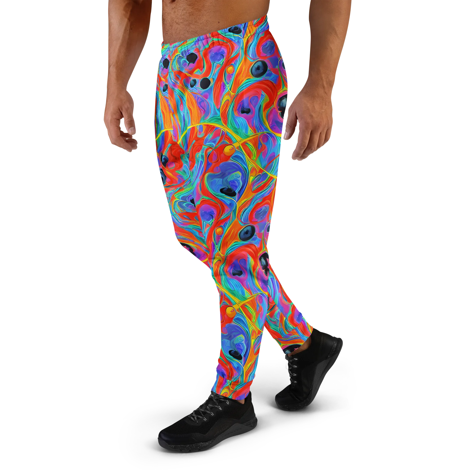 Electric Marbledream on Men's Joggers — Left