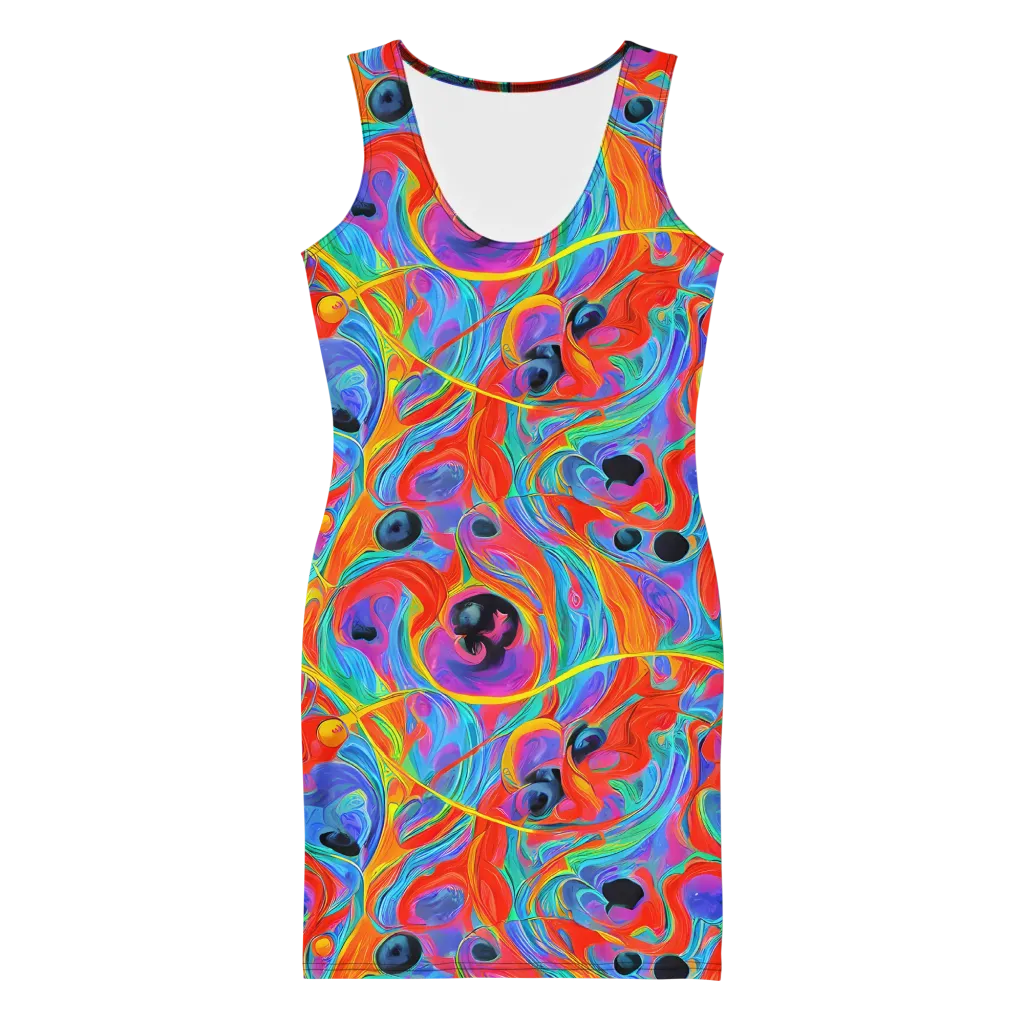 Electric Marbledream on Bodycon Dress — Front
