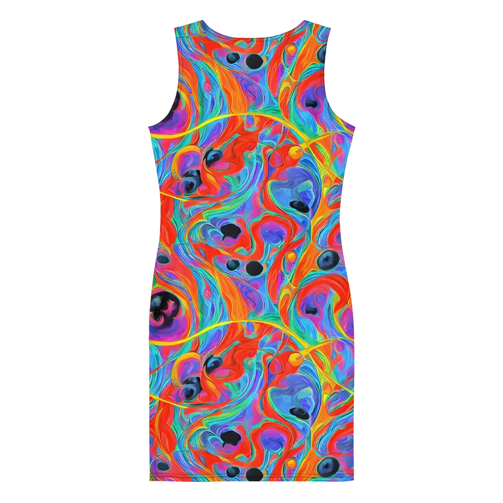 Electric Marbledream on Bodycon Dress — Back