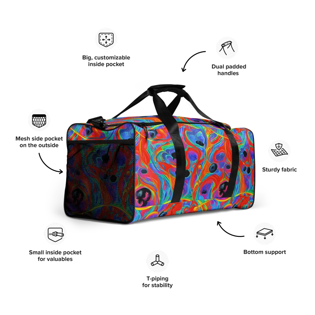 Electric Marbledream on Duffle Bag — Right Front