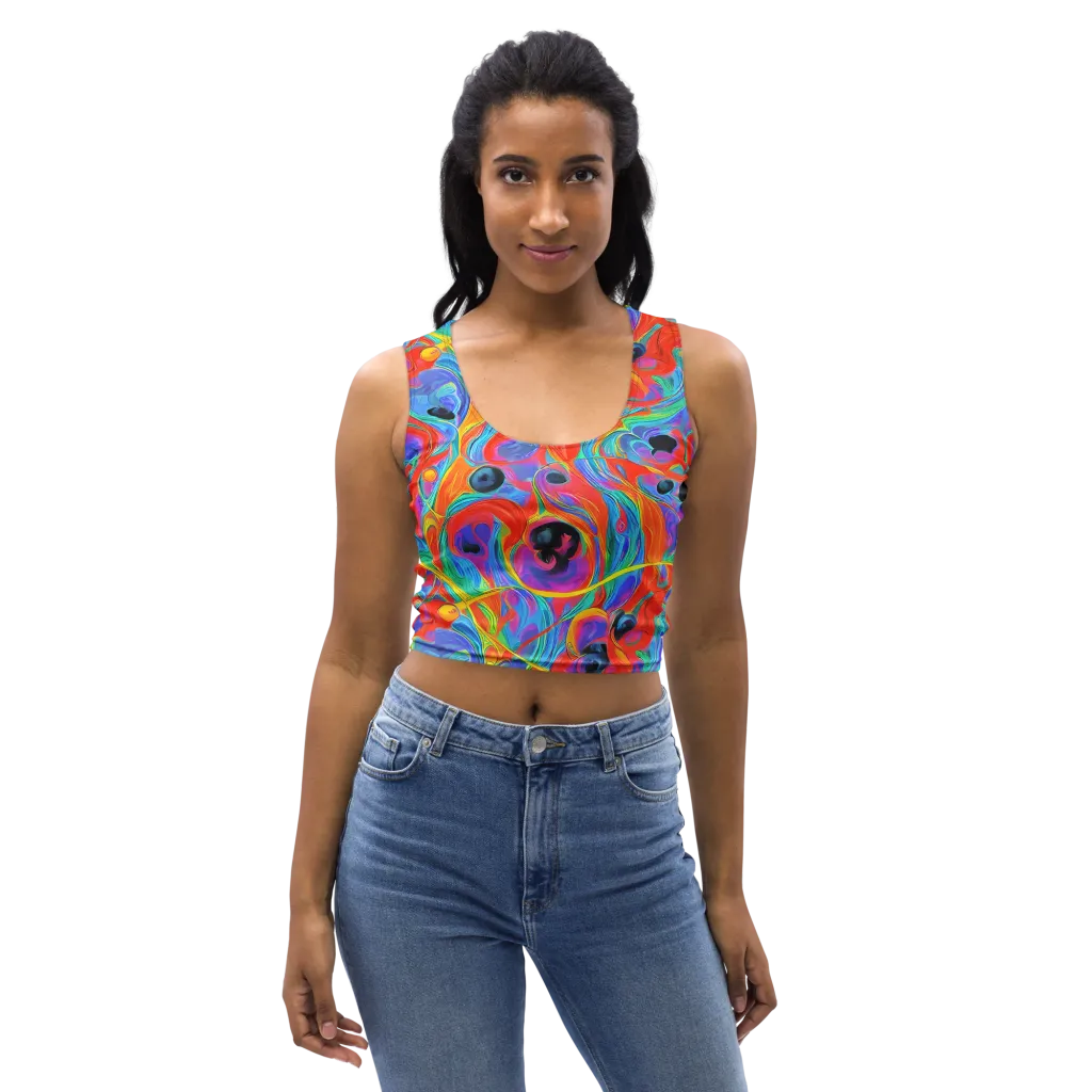 Electric Marbledream on Crop Top — Front
