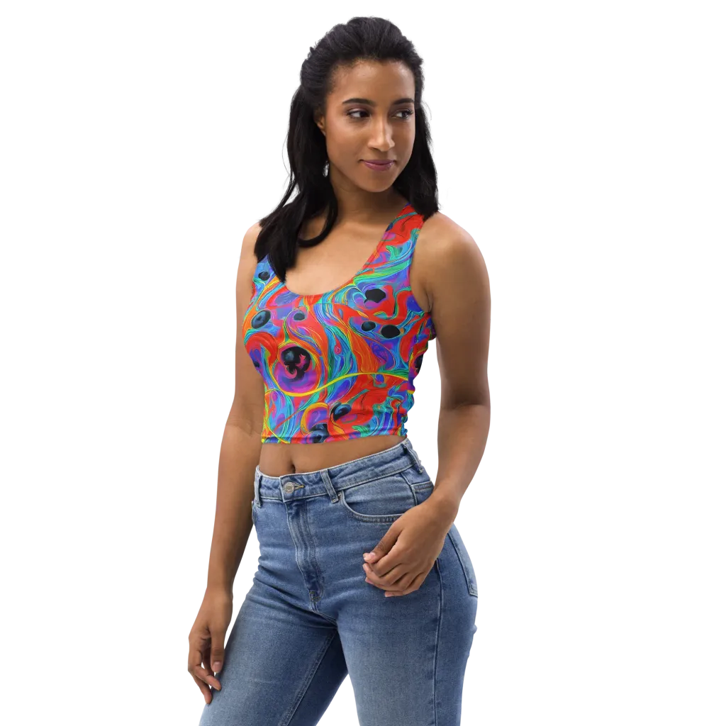 Electric Marbledream on Crop Top — Left Front