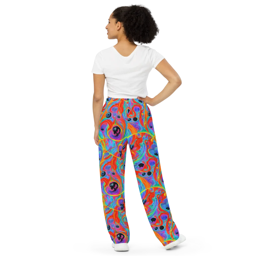 Electric Marbledream on Wide-Leg Pants — Back
