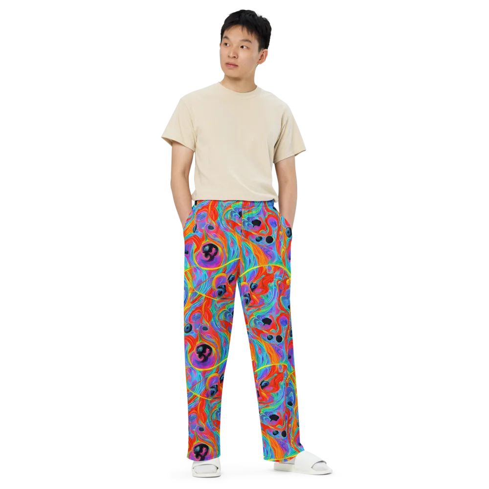 Electric Marbledream on Wide-Leg Pants — Front
