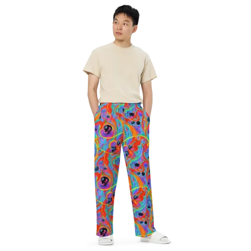 Electric Marbledream on a Wide-Leg Pants