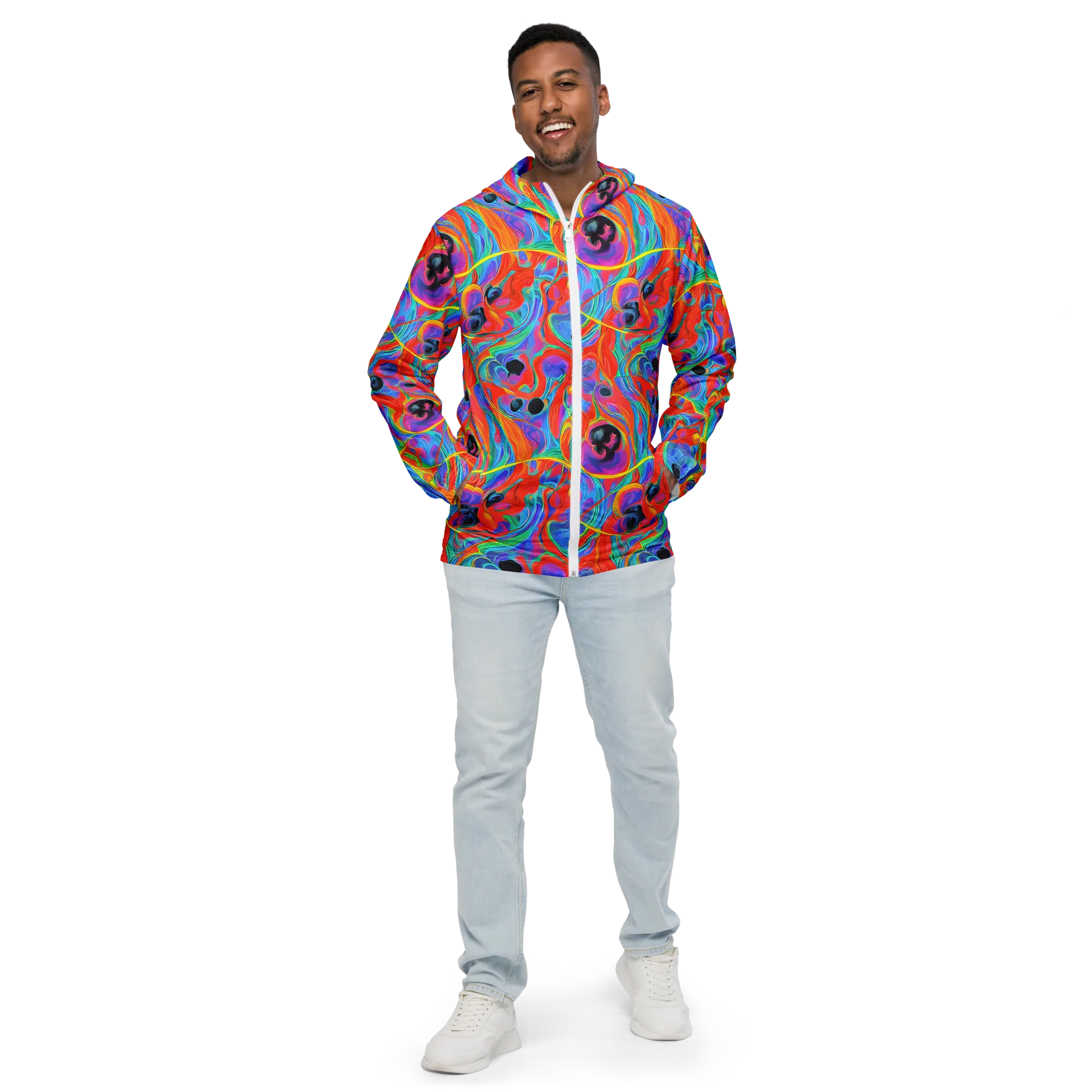 Electric Marbledream on Men's Windbreaker — Front