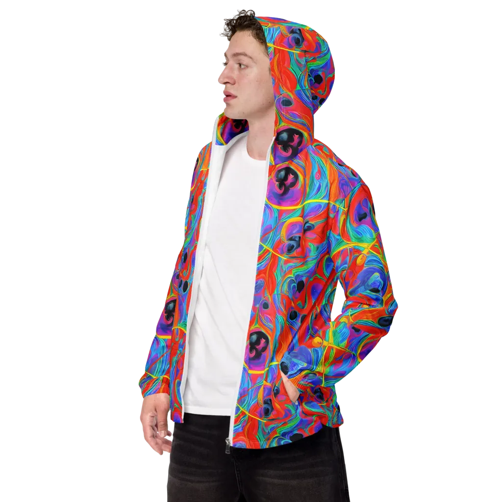 Electric Marbledream on Men's Windbreaker — Left Front