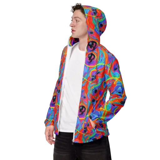 Electric Marbledream on a Men's Windbreaker