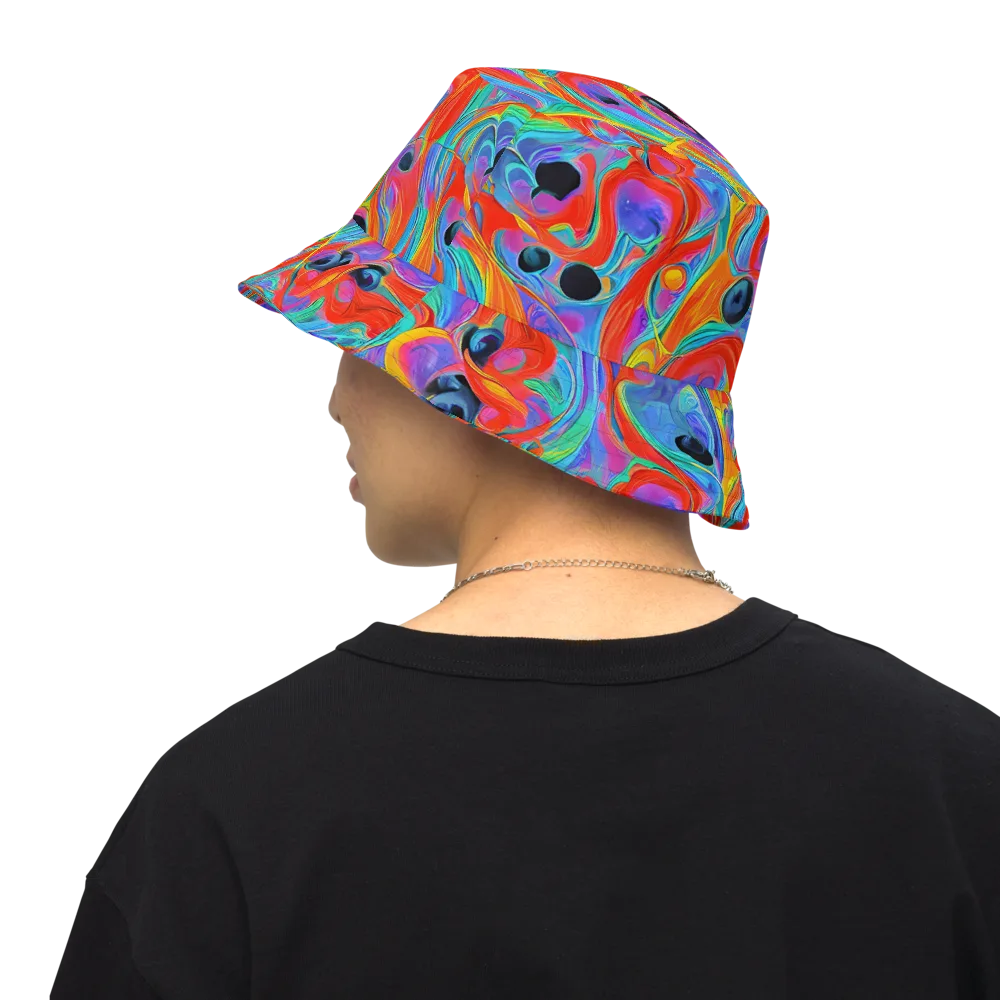 Electric Marbledream on Reversible Bucket Hat — Back Inside