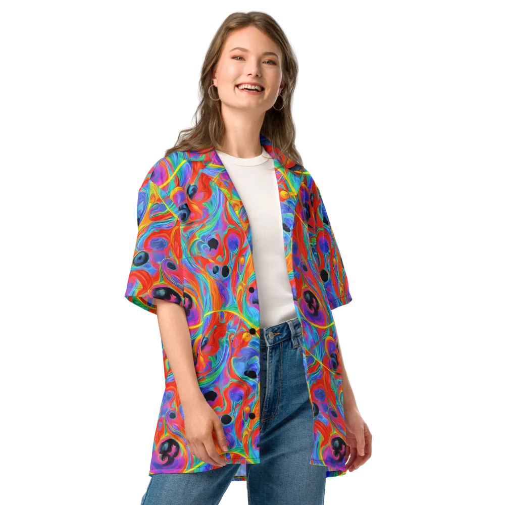 Electric Marbledream on Button Shirt — Front