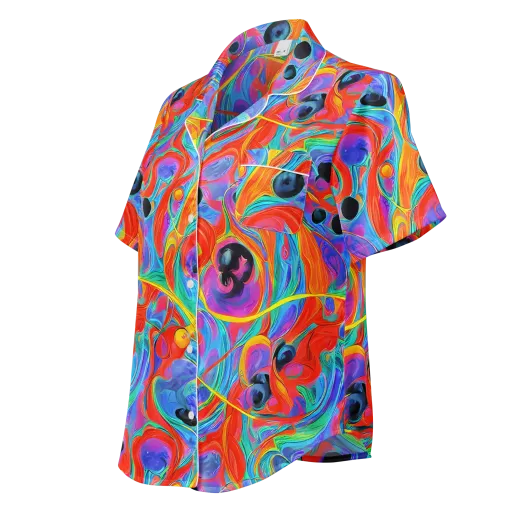 Electric Marbledream on a Women's Short Sleeve Pajama Top